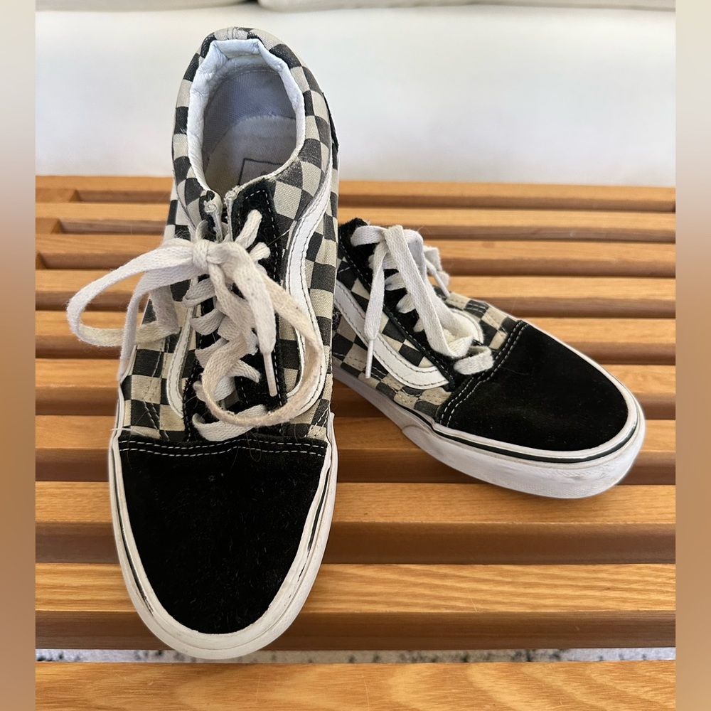 OLD SKOOL PRIMARY CHECK SHOE black and white M 6 W 7.5